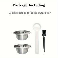 Nerūdijančio plieno daugkartinė kavos kapsulė, 1PCS Pod 1PCS Tamper