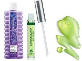 Avon Cosmetics rinkinys: vonios putos Lavender calm 500ml ir lūpų eliksyras su vitaminu E
