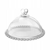 Stiklinė lėkštė su gaubtu, apvali elegantiška širdelė Love 19,5 cm 1 vnt., 19,5 cm