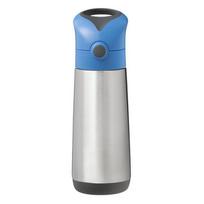 Plieninė gertuvė su šiaudeliu B. Box, Blue Slate, 500 ml