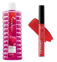 Avon vonios putos Raspberry Delight 500ml ir Matiniai lūpų dažai Lip paint, Lady In Red