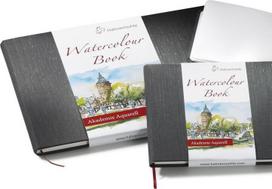 Knyga akvarelei Hahnemuhle Akademie Watercolour Book A4, 30l, akvarelinis popierius 200gsm, kieto kartono viršelis su guma