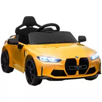 Vaikiškas elektrinis automobilis su 2.4G nuotolinio valdymo pulteliu, MP3, USB, LED šviesa, 3-5 metų, geltona