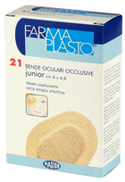 FARMA PLASTO miesas tona acu plāksteri 6 x 4.8 cm, iepakojumā 21 gab.