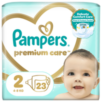 Pampers Premium Care 2 autiņbiksītes 4-8 kg, 23 gab. iepakojums