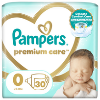 PAMPERS Premium Care autiņbiksītes 0 <3 kg (30 gab.)
