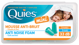 QUIES Mini poliuretāna putu ausu aizbāžņi — 6 gab.