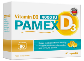 VITAMIN D3 Pamex 4000 SV kapsulas, 60 gab.