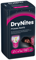 HUGGIES DryNites Autiņbiksītes Meitenēm 4-7 gadu vecumam, 10 gab.