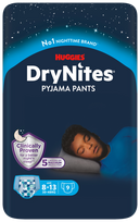 HUGGIES DryNites Nakts Autiņbiksītes Zēniem no 8 līdz 13 gadiem, 9 gab.