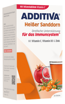 ADDITIVA C vitamīns + cinks + D3 vitamīns smiltsērkšķu karstais dzēriens, 10 paciņas
