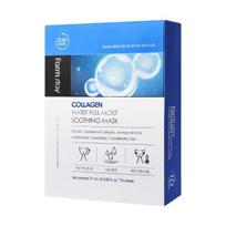 Veido kaukių rinkinys Farmstay Collagen Water Full Moist Soothing Mask, 27 ml x 10 vnt.