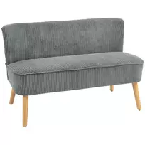 2 vietų sofa, medinės kojos, 117 x 56,5 x 77 cm, pilka