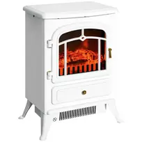 Elektrinis židinys su liepsnos efektu 950/1850 W, Apsauga nuo perkaitimo, Baltas 41,5 x 28 x 54,8 cm