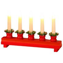 Elektrinis advento žvakidė kalėdinė 5 LED žvakės USB 19 x 29 cm
