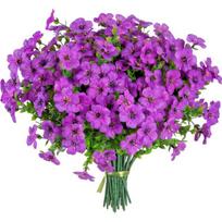 Dirbtinės dekoratyvinės gėlės puokštė tikroviškos violetinės 36 cm 9 vnt
