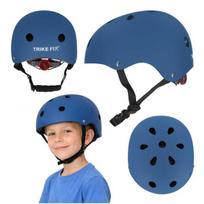 Trike Fix vaikiškas dviratininko šalmas su LED, reguliuojamas, S dydis 48-54cm, tamsiai mėlynas