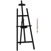 Medinis stovas 134,5 cm aukščio, skirtas drobėms iki 108 cm, studijinis/lauko stovas tapybai, eskizams, vestuvėms, parodoms, juodos spalvos