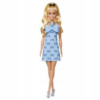 Barbie Fashionistas lėlė mėlyna suknele su kaspinėliais