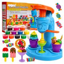 Plastilinas lipni masė makaronų gaminimo mašinėlė formelės ledai saldainiai rinkinys vaikams 46 elementai „click4toys“