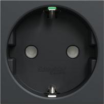 1 German socket-outlet, 2P+E + shutters,16A, 250V, IP21D, New Unica, Anthracite NU305754 | 3606489454210