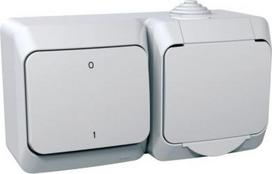 2P switch + socket IP44 white Cedar Plus WDE000502 | 3303432403102