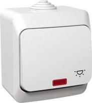 Pushbutton with locator light and light symbol IP44 white Cedar Plus WDE000516 | 3303432400378