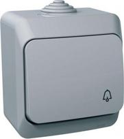 Pushbutton with bell symbol IP44 grey Cedar Plus WDE000612 | 3303432400347