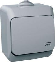 Pushbutton with light symbol IP44 grey Cedar Plus WDE000613 | 3303432400354