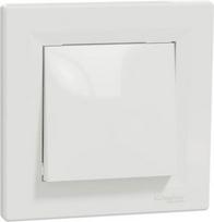 1 gang switch, with frame, 1P, 10AX 250V AC, White, Asfora EPH0100121 | 3606480524844