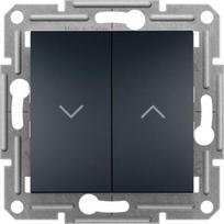 Roller blind switch, 1+1, 10AX 250V, anthracite, without frame Asfora EPH1300571 | 3606480730047