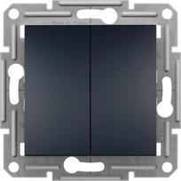 Switch, double, two-way, without frame, anthracite, Asfora EPH0600371 | 3606480729324