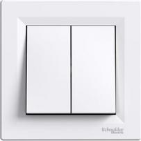 Switch, double, one-way, with frame, white, Asfora EPH0300121 | 3606480525001