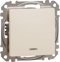 2-way Switch 10AX beige with red indicator lamp Sedna Design SDD112106N | 3606481512376