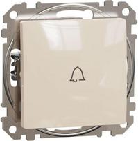 1-way Push-Button 10A with Bell Symbol, beige Sedna Design SDD112131 | 3606481478856