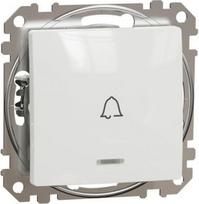 1-way Push-Button 10A with Blue LED Locator light with Bell Symbol, white Sedna Design SDD111131L | 3606481478252