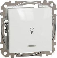 1-way Push-Button 10A with Blue LED Locator light with Lamp Symbol, white Sedna Design SDD111132L | 3606481478276