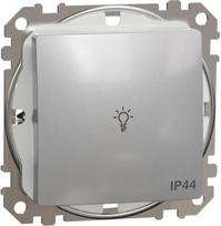 1-way Push-Button 10A IP44 Lamp Symbol, aluminium Sedna Design SDD213132 | 3606481482129
