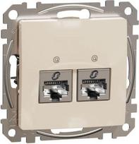 2xRJ45 data socket CAT5E STP beige Sedna Design SDD112452S | 3606481466365