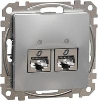 2xRJ45 data socket CAT5E STP aluminium Sedna Design SDD113452S | 3606481466785
