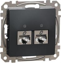 2xRJ45 data outlet CAT6 STP anthracite Sedna Design SDD114462S | 3606481467256