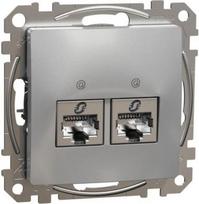 2xRJ45 data outlet CAT6A STP aluminium Sedna Design SDD113467S | 3606481466877
