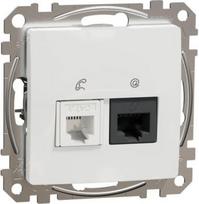 RJ45 + RJ11 data outlet CAT6 UTP, white Sedna Design SDD111468 | 3606481466044