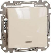Switch 10AX beige with red indicator LED, Sedna Design & Elements SDD112101N | 3606481478665