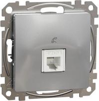 Telephone socket, 1-gang, RJ11, aluminium, Sedna Design SDD113491 | 3606481467034