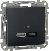 USB charger, Sedna Design & Elements, type A+C, 3A, 21W, PRO, anthracite SDD114405 | 3606487105022
