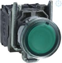 Green flush complete illum pushbutton Ø22 spring return 1NO+1NC 220...240V. range of product: Harmony XB4 - device short name: XB4 - fixing collar material: zamak - mounting diameter: 22 mm - operator additional information: with plain lens - contact XB4BW33M5 | 3389110892130