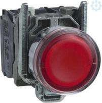 Red flush complete illum pushbutton Ø22 spring return 1NO+1NC 220...240V. range of product: Harmony XB4 - device short name: XB4 - fixing collar material: zamak - mounting diameter: 22 mm - operator additional information: with plain lens - contacts XB4BW34M5 | 3389110892147