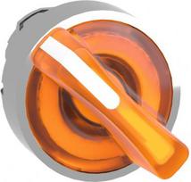 Orange illuminated selector switch head Ø22 2-position stay put. range of product: Harmony XB4 - product compatibility: integral LED - device short name: ZB4 - mounting diameter: 22 mm - operator position information: 2 positions 90°. ZB4BK1253 | 3389110890457