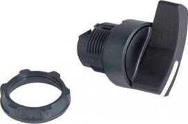 Black selector switch head Ø22 2-position stay put. range of product: Harmony XB5 - device short name: ZB5 - mounting diameter: 22 mm - operator additional information: non padlockable - operator position information: 2 positions 90°. ZB5AJ2 | 3389110906004